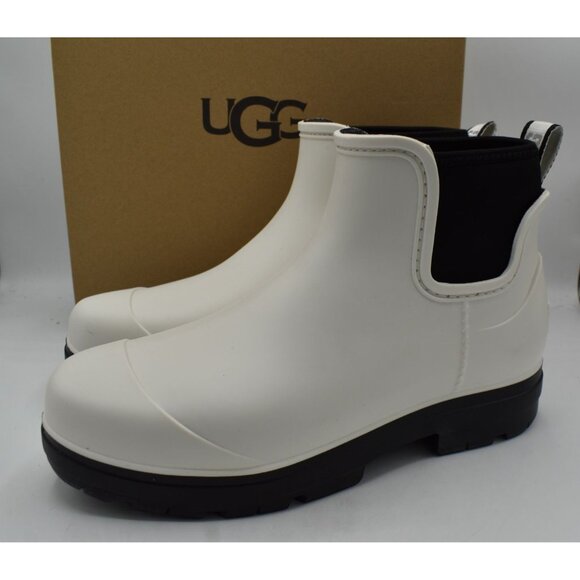 UGG Shoes - UGG Australia Womens Size 10 Droplet White Black Waterproof Rain Boots Shoes